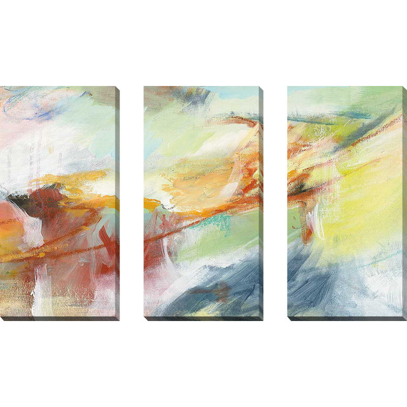 Possibilités III - ensemble de 3 toiles tendues, H 24 po x l 36 po x P 0,75 po