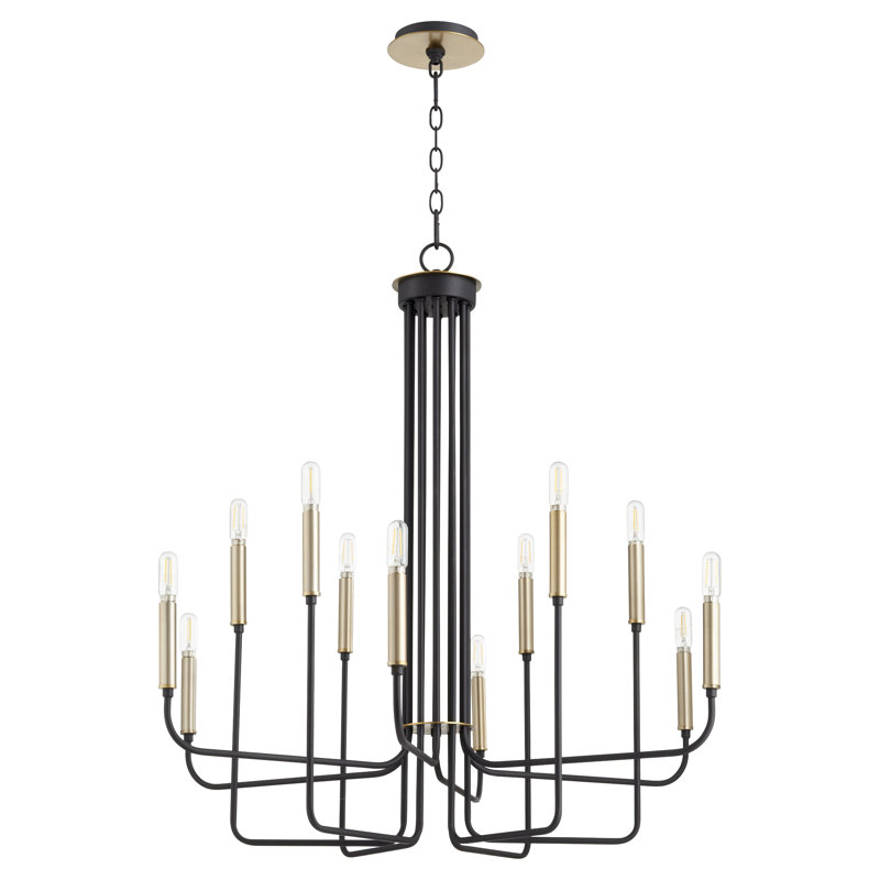Maddeu 12 - Light Dimmable Classic / Traditional Chandelier, Aged Brass