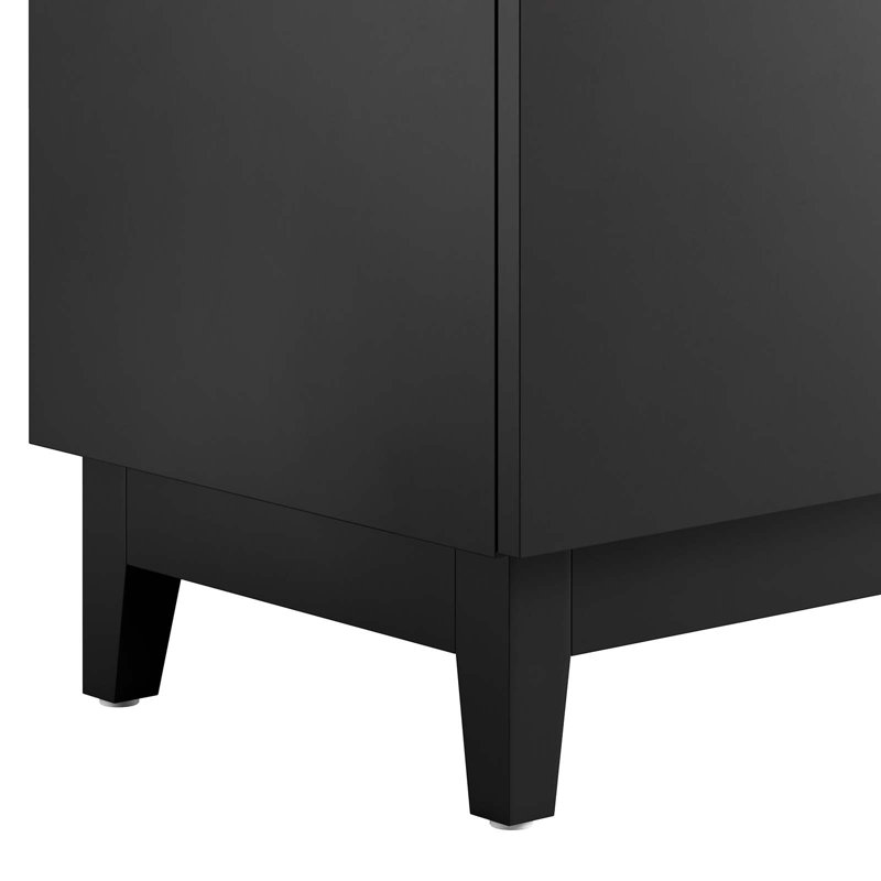 Base de meuble-lavabo simple 35 po Modway Miles seulement, Noir, noir, noir, noir