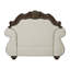 Chaise beige en tissu et finition cerisier