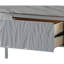 Table basse ovale grise ultrabrillante avec un design fonctionnel pour un espace de rangement supplémentaire