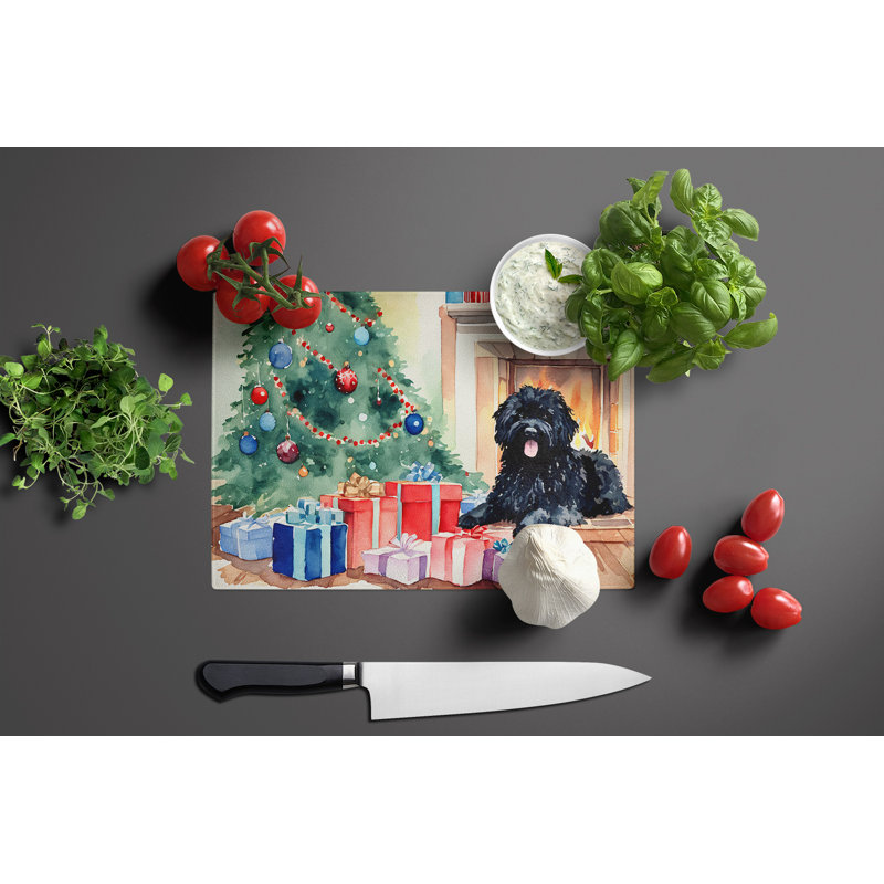 Grande planche à découper en verre Puli Cozy Christmas
