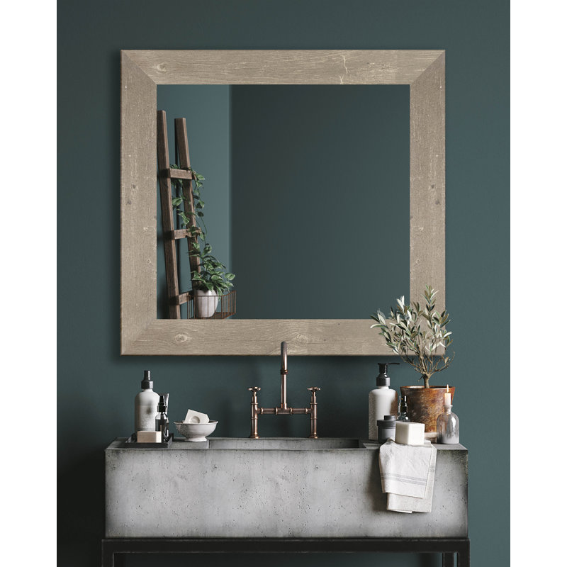 Miroir décoratif, 33 po x 44 po, Brun récolte