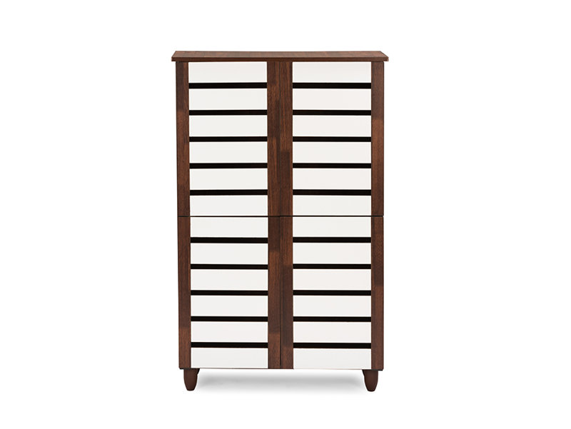 Armoire de rangement à chaussures avec six tablettes H 48,17 po Baxton Studio Gisela