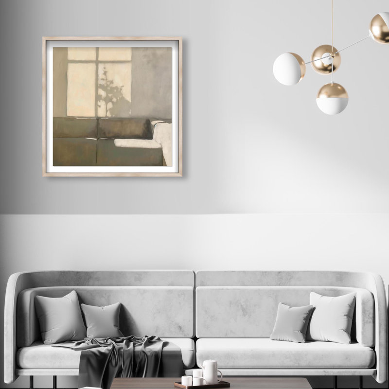 Oliver Gal Dappled Light Abstract - Luxury Shadowbox Framed Wall Art, 26" H x 26" W, Cream