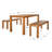 4 - Person Wood Patio Dining Set with Rectangular Table-1030639460