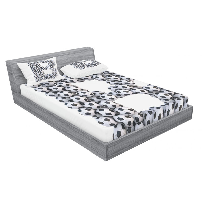 Ensemble de draps lettre en microfibre, Ensemble de draps pour lit double avec un drap-hou, B