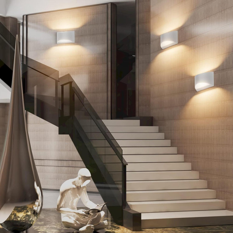 Luminum Modern Indoor LED Wall Sconce Interior Wall Lights 1 Pack Hardwired Up And Down Wall Mount Light For Living Room Bedroom Hallway Corridor Warm