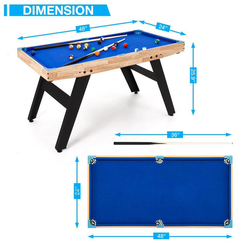 Yiimo 48' Pool Table with Leg Levelers
