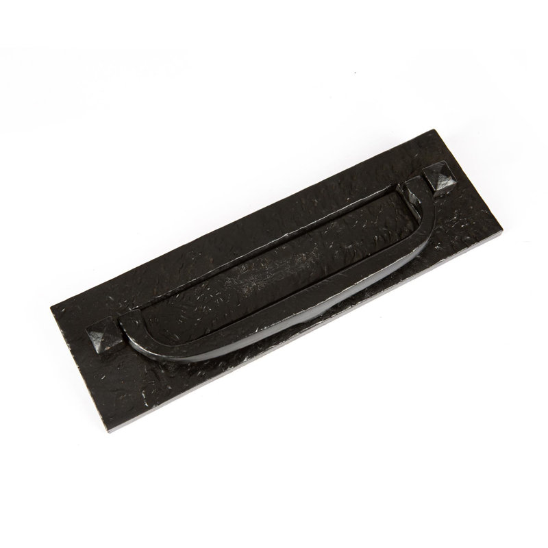 Hammer & Tongs - Antique Letter Plate with Knocker - W340mm x H105mm - Black