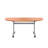 Buariki Half-circle 4 Person Flip Top 160cm L Modular Training Table with Casters-1001688318