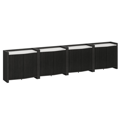 Buffet 35 po avec rangement, ensemble de 4, ébène
