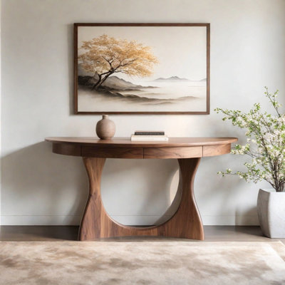 Retro Minimalist Solid Wood Console Table