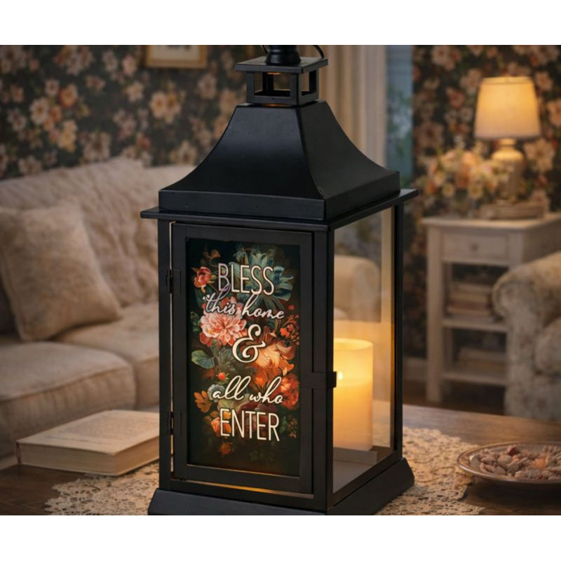 Petite lanterne d'extérieur «Bless This Home»