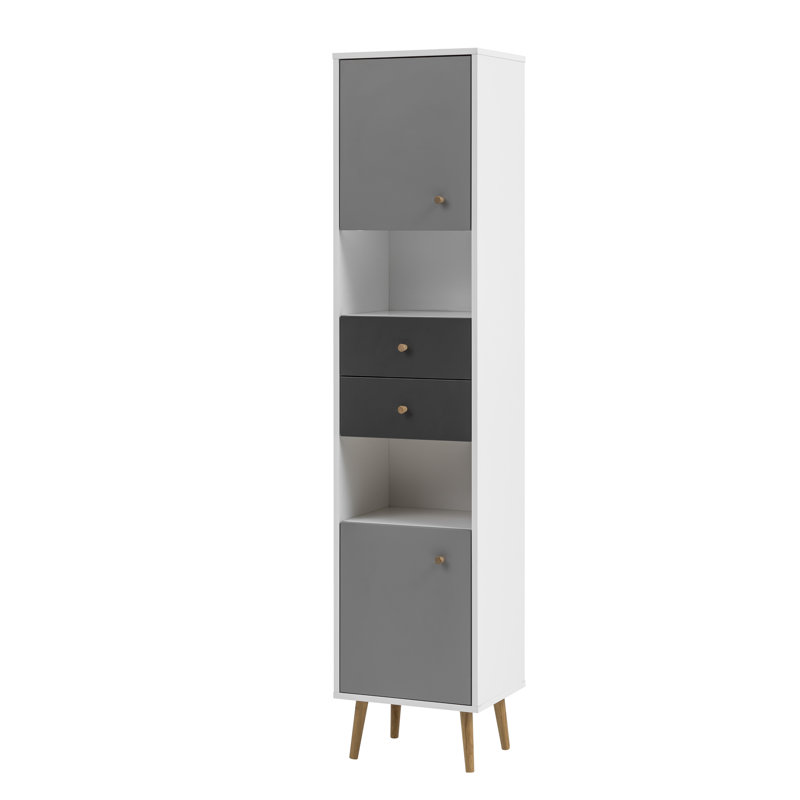 Linen Cabinet, White/Grey/Anthracite