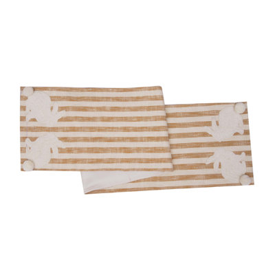 Easter Bunnies with Stripes Tufted Table Runner