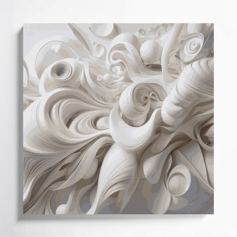 Art mural sur toile Biomorphic Abstraction 68, H 8 po x l 8 po