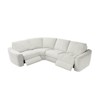 Upholstered Power Motion Modular 4-Piece 3-Recliner L-Sectional