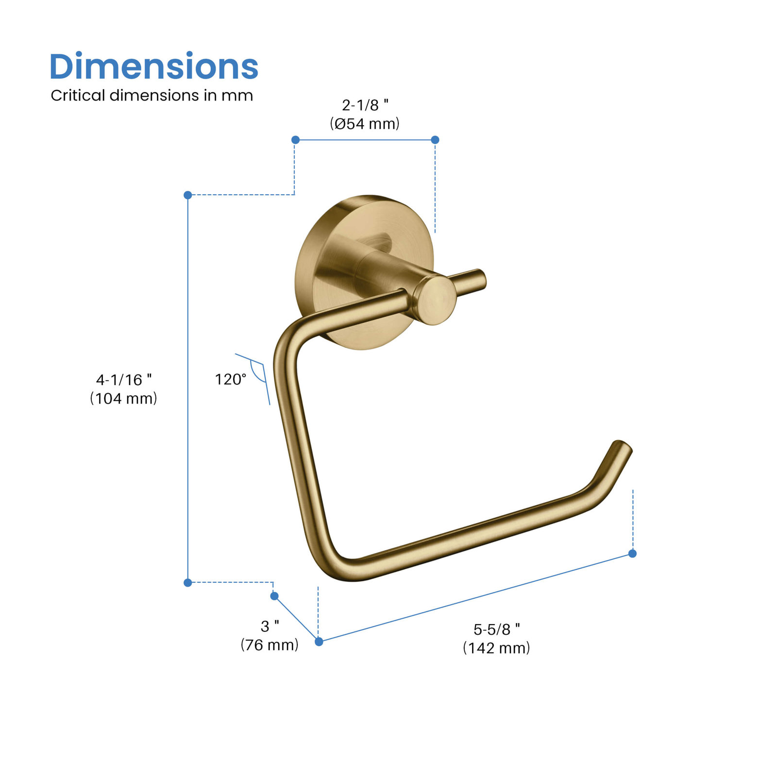 Circular Toilet Paper Holder, Brushed Brass