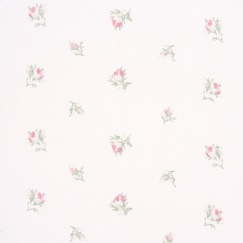 Tissu transparent floral Margie, Rose
