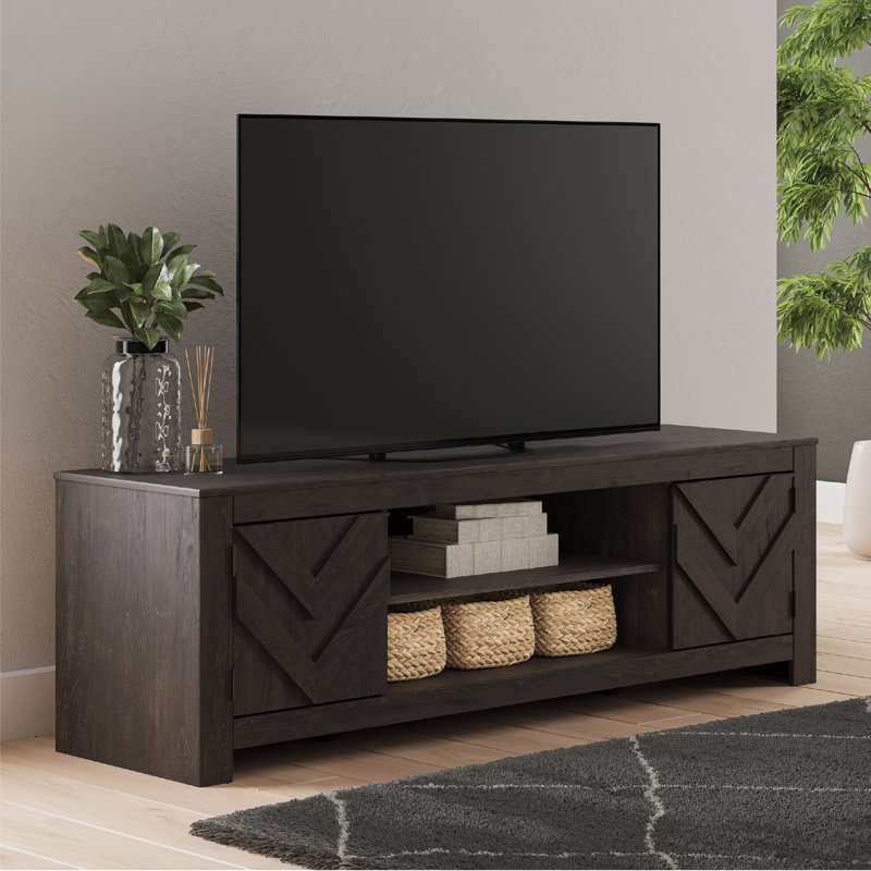 Cayboni 71" TV Stand For Tvs Up To 81", Dark Brown