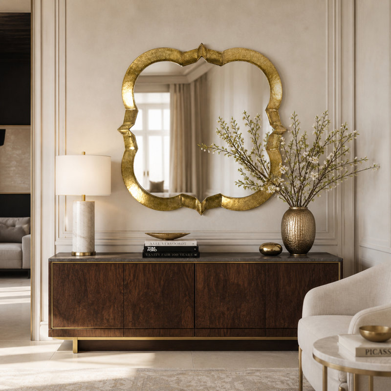 Elisha Flat Metal Beveled Wall Mirror