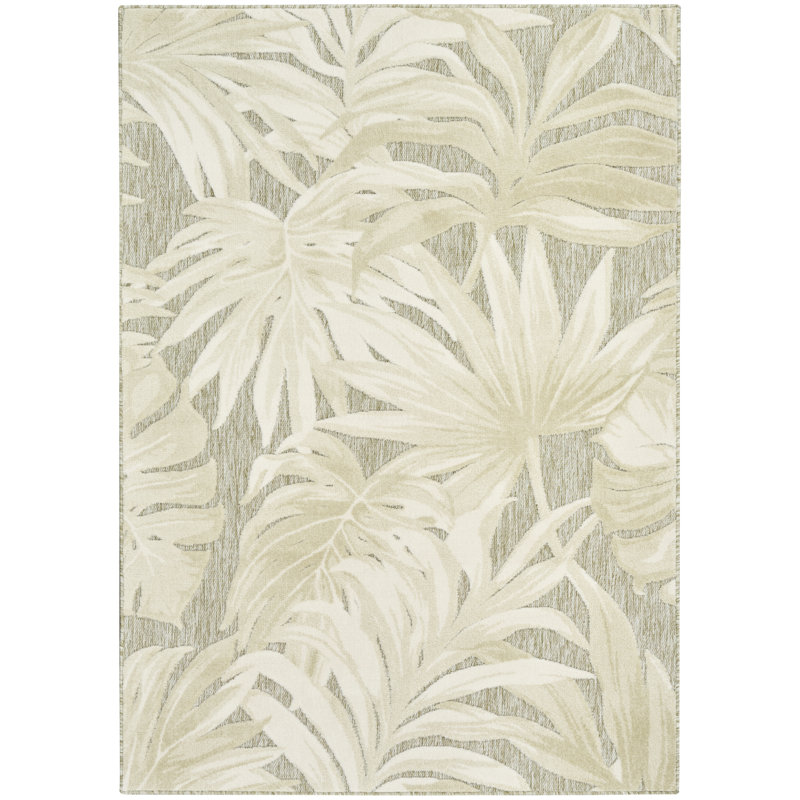 Floral Indoor/Outdoor Ivory Sage Area Rug, Rectangle 239 x 320 cm