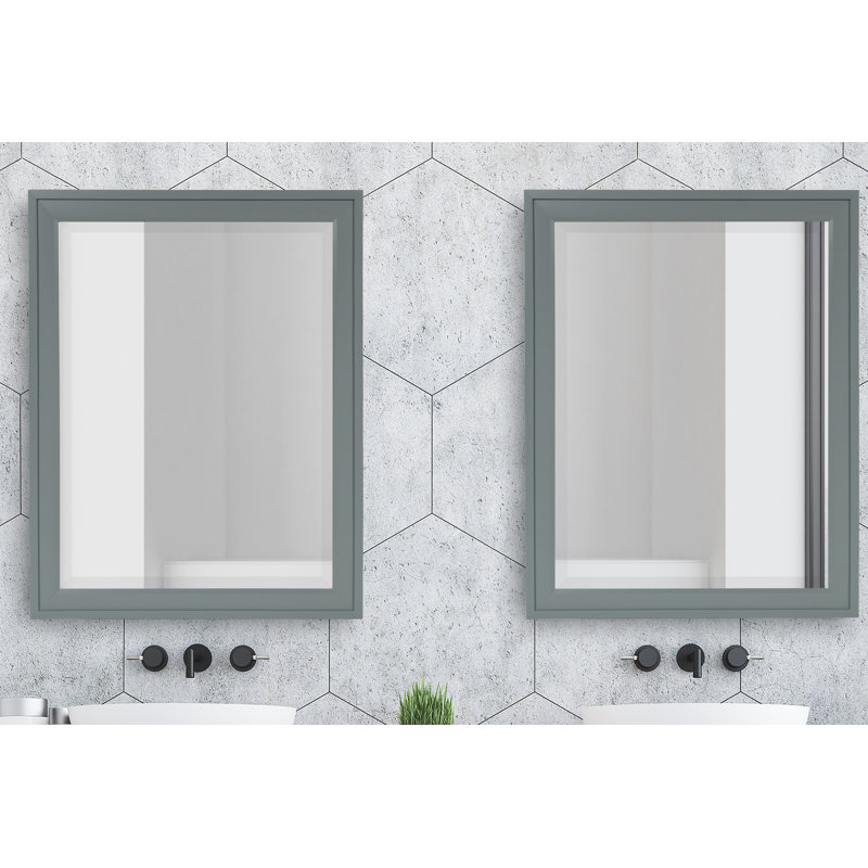 Miroir d'appoint Perin, H 27,5 po x l 21,5 po, gris