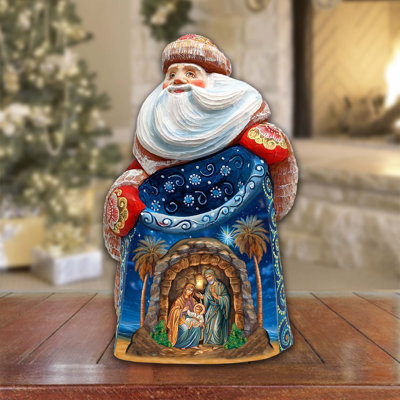 Figurine classique en bois de père Noël sculpté par le père Noël par Debrekht