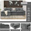 Canapé modulaire en L en chenille Boneless-1435157145