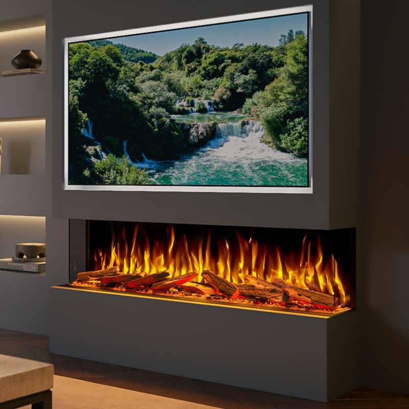 Evolution Fires Advance Series 1500mm Electric Fireplace | Built-In Wall Fire with LED Flames | App & Alexa Control | 1kW/2kW Heat Output | TV Media Wall Ready