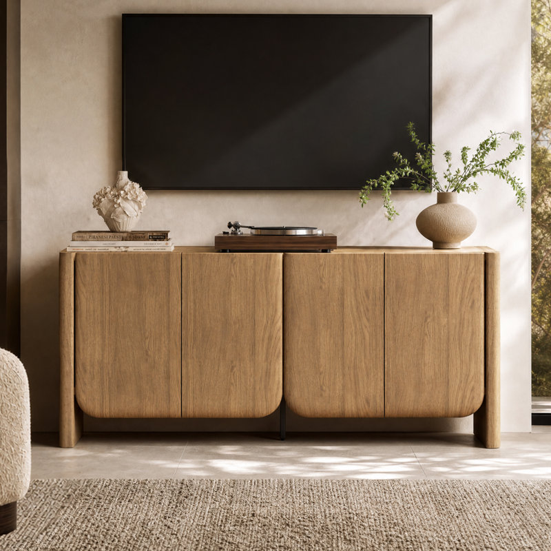Armoire de buffet 69,7 "avec 4 portes, buffet moderne