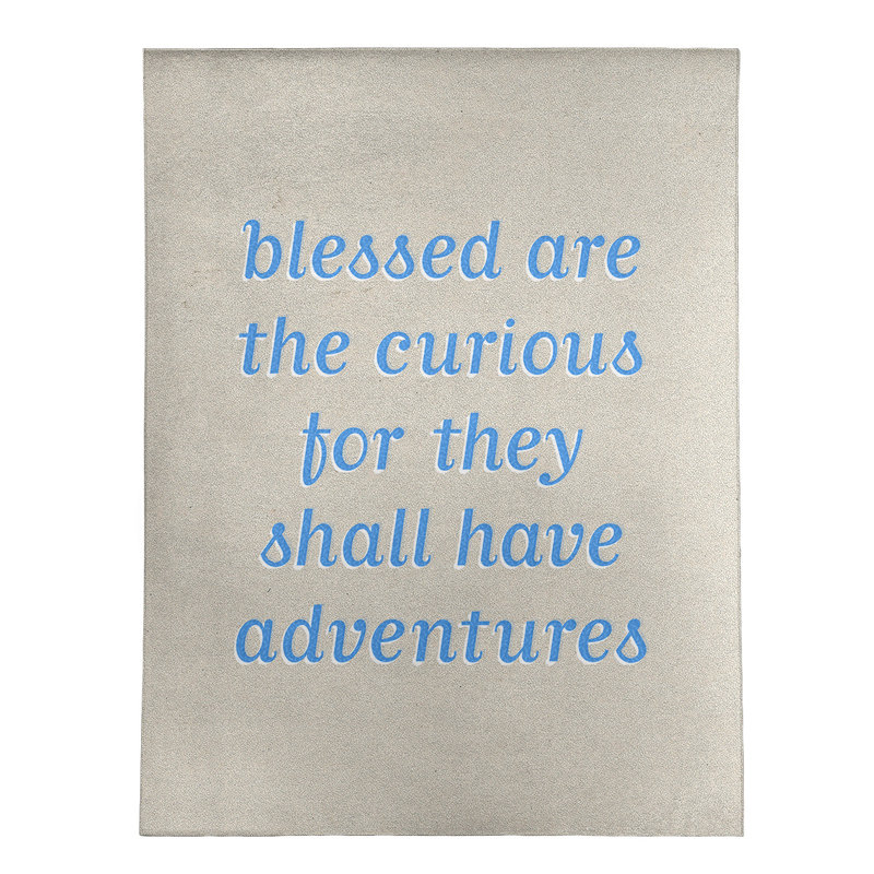 Tapis en poly-chenille à citation manuscrite, Rectangle 9 pi x 12 pi