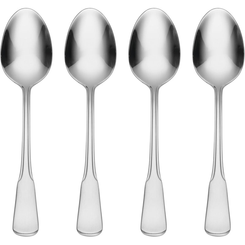 Fourchettes de table en acier inoxydable, ensemble de 4, finition argentée