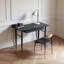 Bureau en bois massif double chêne fumé