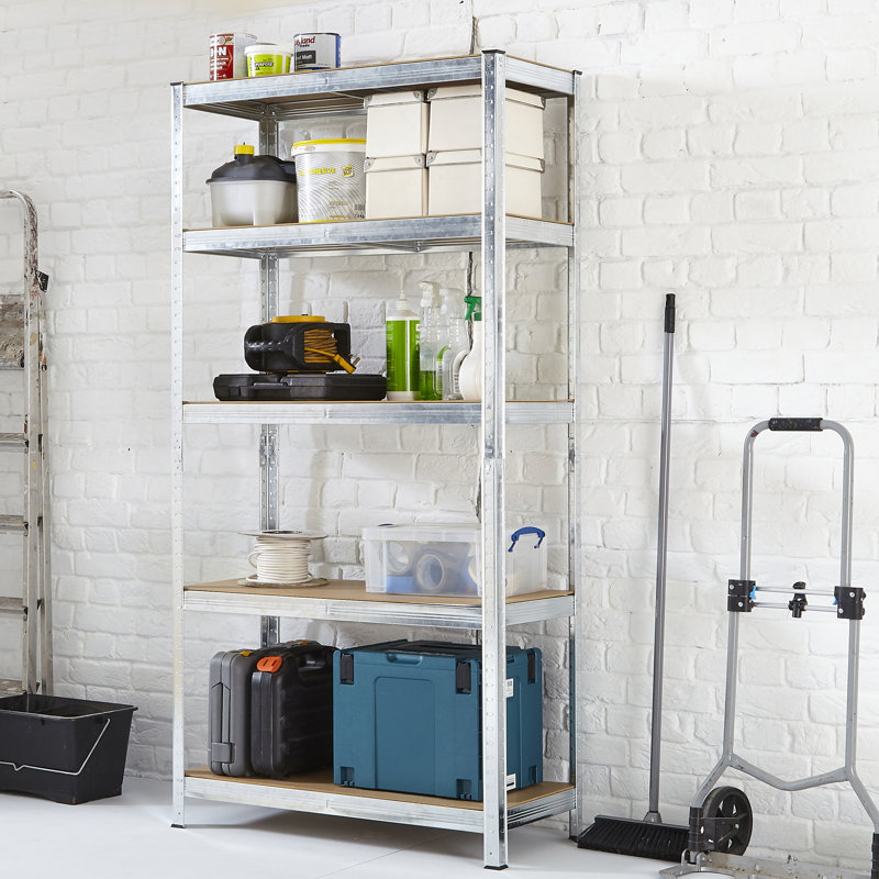 Alameddine 90 cm W Steel Adjustable Height Shelving Unit, Silver