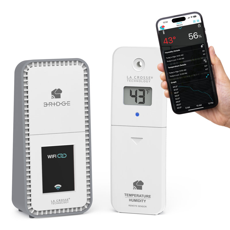 Système d'alerte et de surveillance Wi-Fi Temp Tracker de La Crosse Technology, X100-TH-01, X100-TH-01