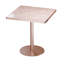 Table bistro ronde 31,5 pouces à 2 places, base piédestal, plateau en pierre frittée, rose chaud