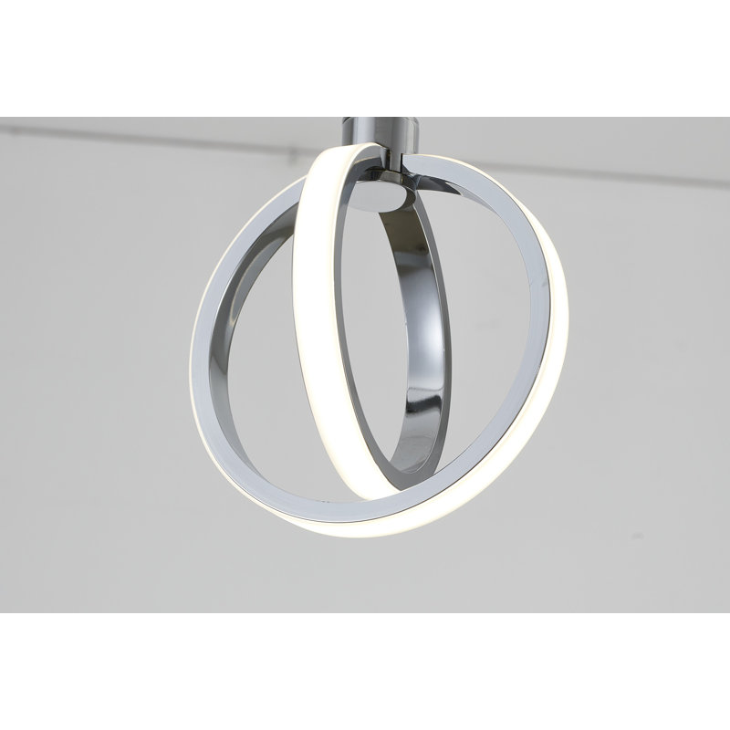 Harwood Chrome LED Double Ring Pendant