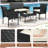 4-Piece Rattan Wicker Patio Furniture Set - Outdoor Conversation Sofa Set with Coffee Table & 2 Chairs-1652793530