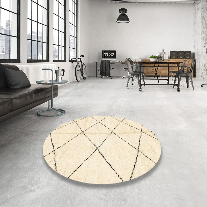 Tapis abstrait moderne 2917, Rond 7 pi