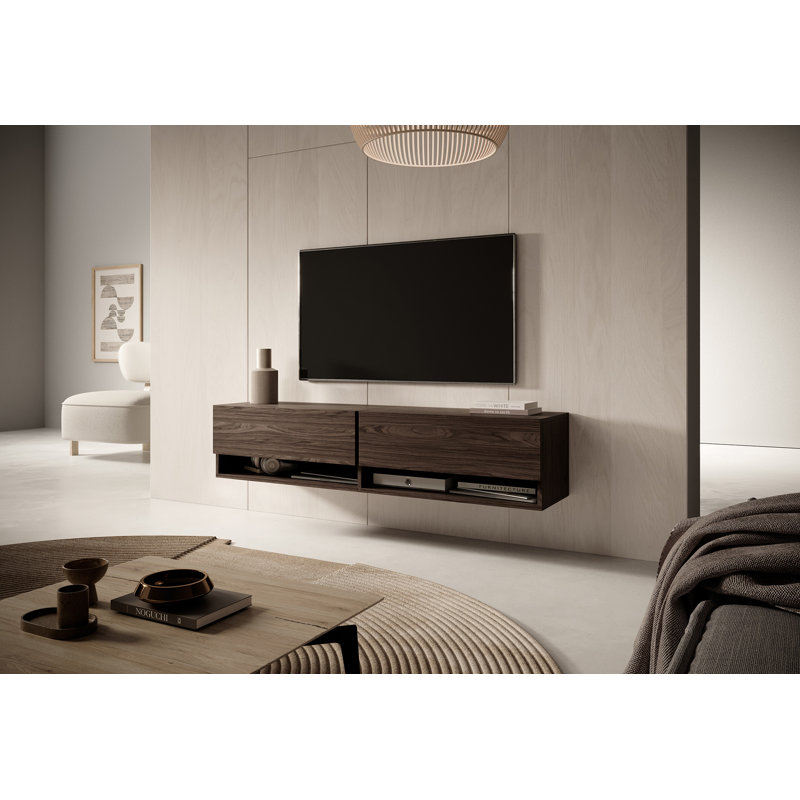 Hesketh Unfinished Floating TV Stand for TVs up to 60", Walnut