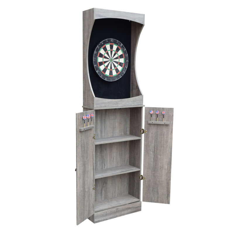 Westwood Free Standing Bristle Dart Board and Cabinet Set with Dart