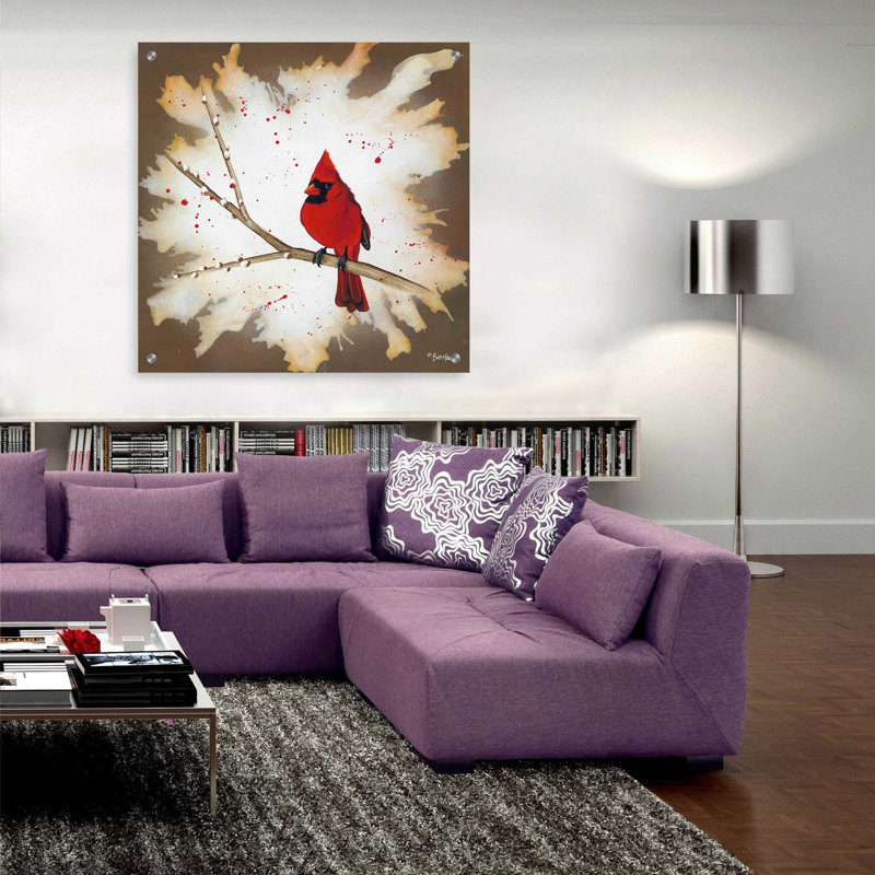 «Weathered Friends - Cardinal» par Britt Hallowell - impression sans cadre, H 36 po x l 36 po x P 0,2 po