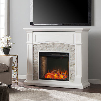 Guilhem 45" Criss-Cross Electric Media Fireplace