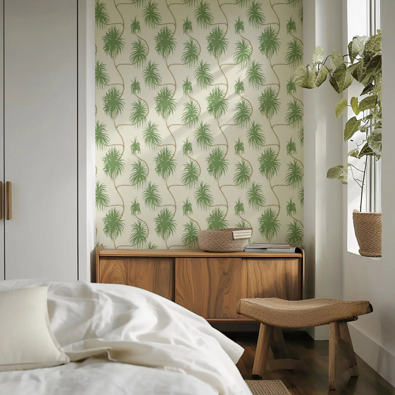 Dragon Tree - Wallpaper, Taupe, Peel & Stick, Self-adhesive