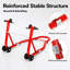 Motorcycle Stand Heavy Duty 500KG Carbon Steel Lift Adjustable Fork Red