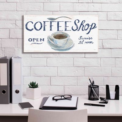 Red Barrel Studio 'White Barn Signs II Navy' By Sue Schlabach, Giclee Canvas Wall Art, 24"X12"