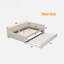 Lit plateforme tapissier avec lit gigogne simple et USB-873392426