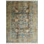 Blue Hand-Knotted Wool Faded Floral Bloom Geometric Modern Contemporary Carpet Rug-1173104637